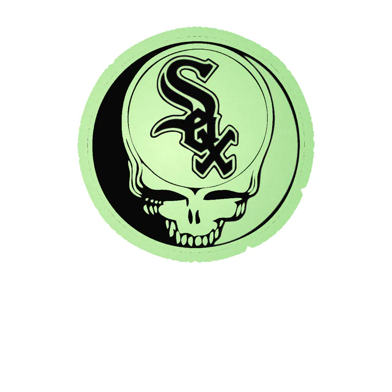 Chicago White Sox - Skull Circle - Glow in the Dark Vinyl Sticker - Custom Size