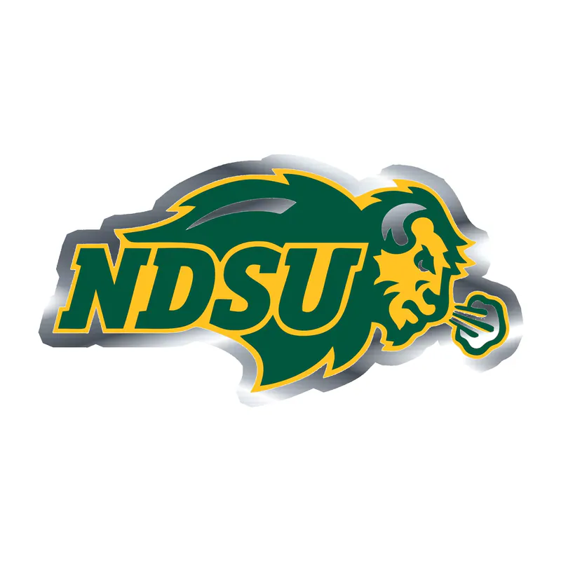 North Dakota State - Image 2 - Silver Chrome Vinyl Decal - Custom Size