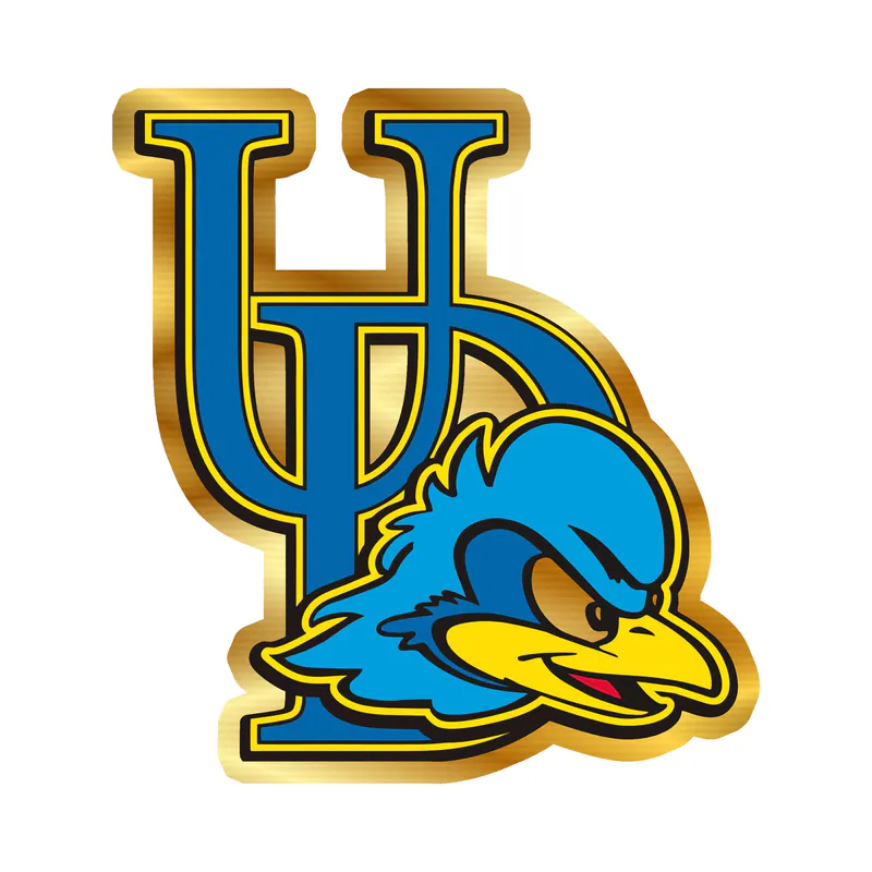 Delaware Blue Hens - Image 2 - Gold Chrome Vinyl Decal - Custom Size