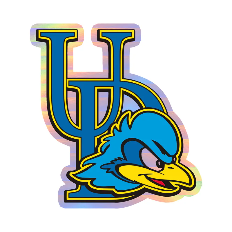 Delaware Blue Hens - Image 2 - Holographic Vinyl Decal - Custom Size