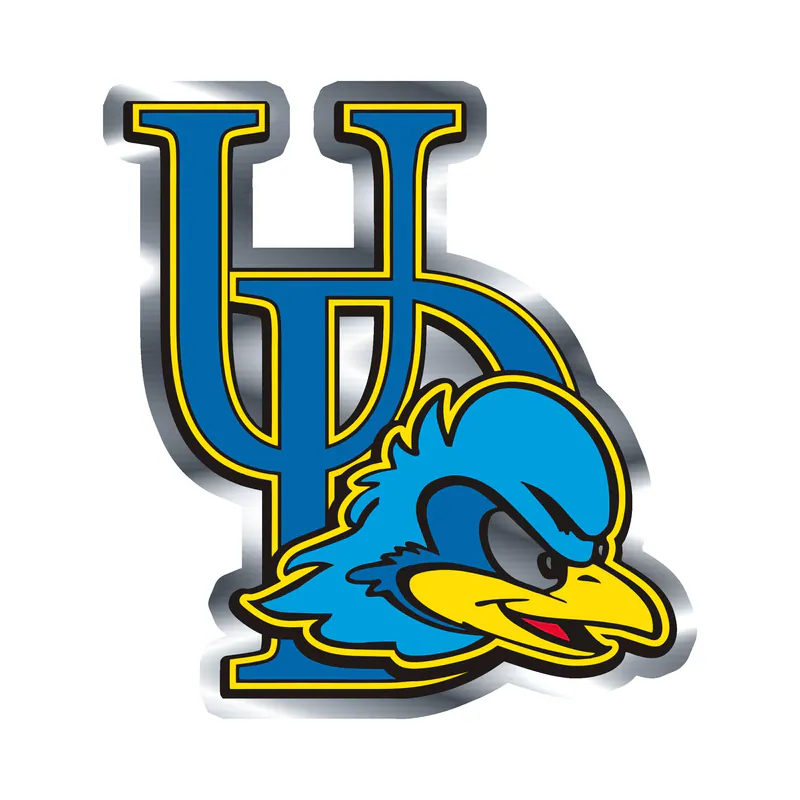 Delaware Blue Hens - Image 2 - Silver Chrome Vinyl Decal - Custom Size
