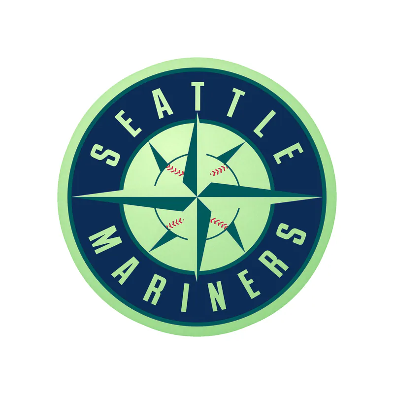Seattle Mariners - Blue Circle - Glow in the Dark Vinyl Sticker - Custom Size