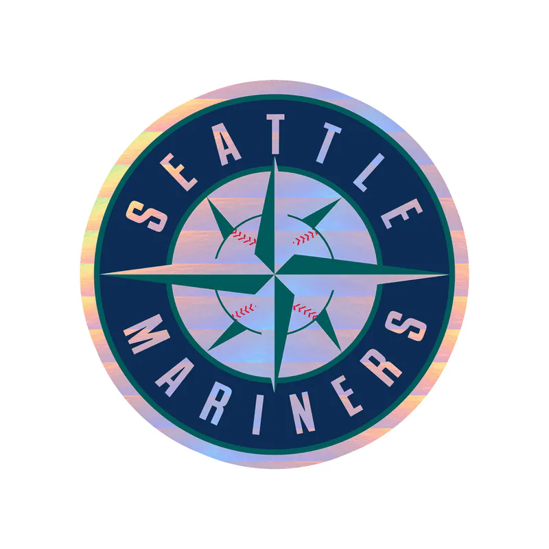 Seattle Mariners - Blue Circle - Holographic Vinyl Sticker - Custom Size