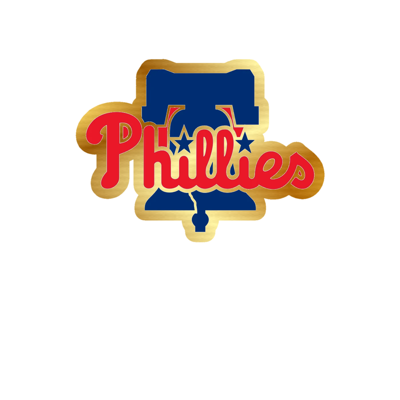 Philadelphia Phillies - Phillies With Bell - Gold Chrome Vinyl Sticker - Custom Size