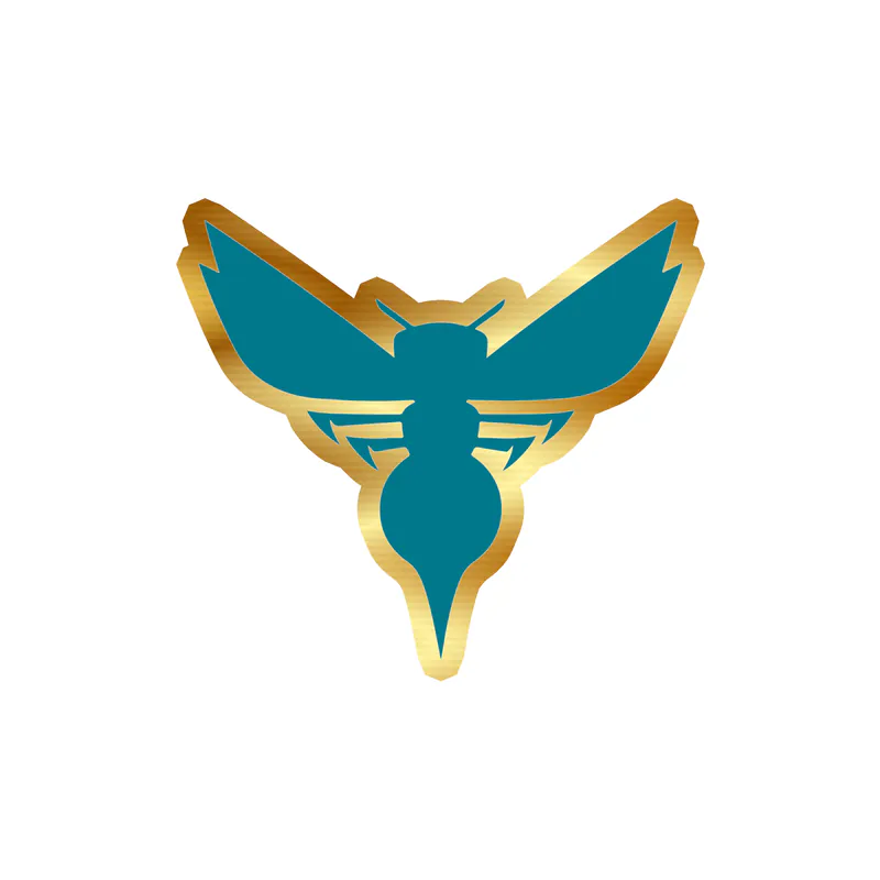 Charlotte hornets - Image 1 - Gold Chrome Vinyl Sticker - Custom Size