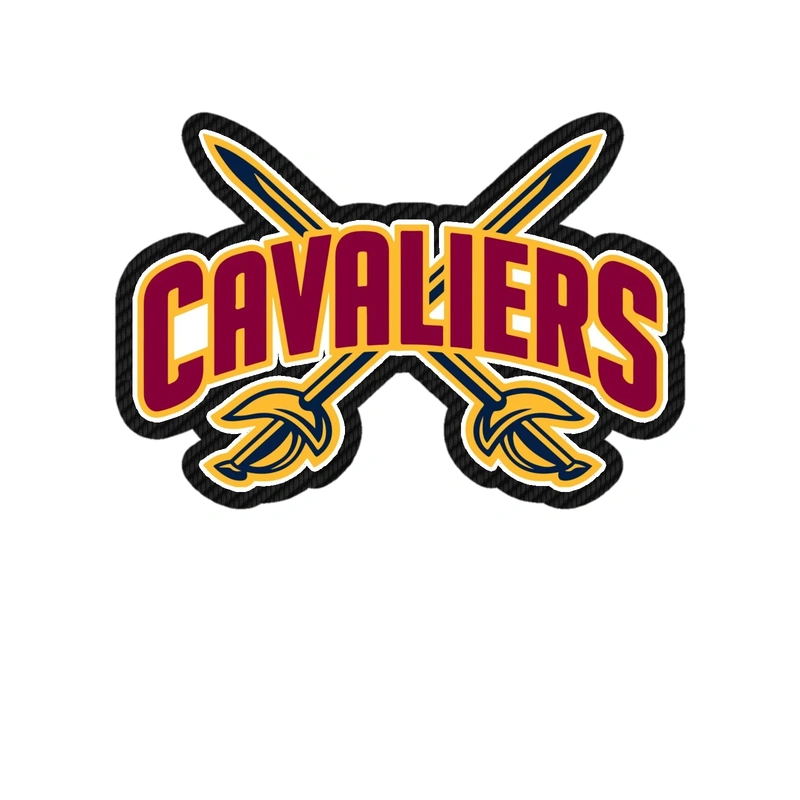 Cleveland Cavaliers - Cavaliers With Swords - Carbon Fiber Vinyl Sticker - Custom Size