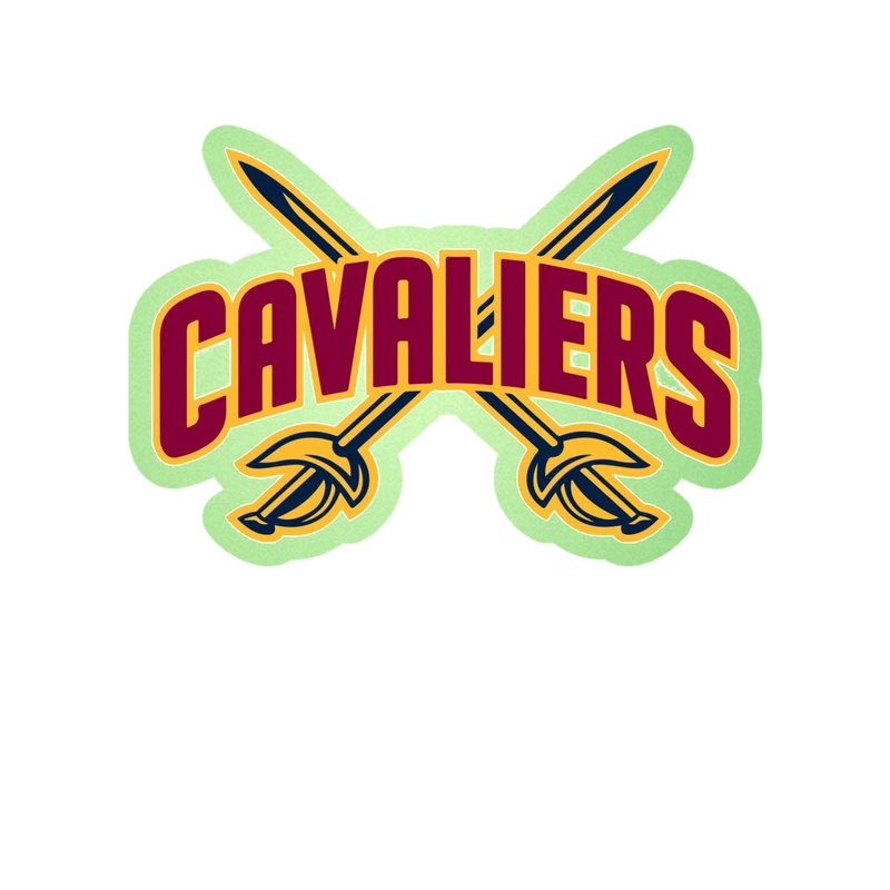 Cleveland Cavaliers - Cavaliers With Swords - Glow in the Dark Vinyl Sticker - Custom Size