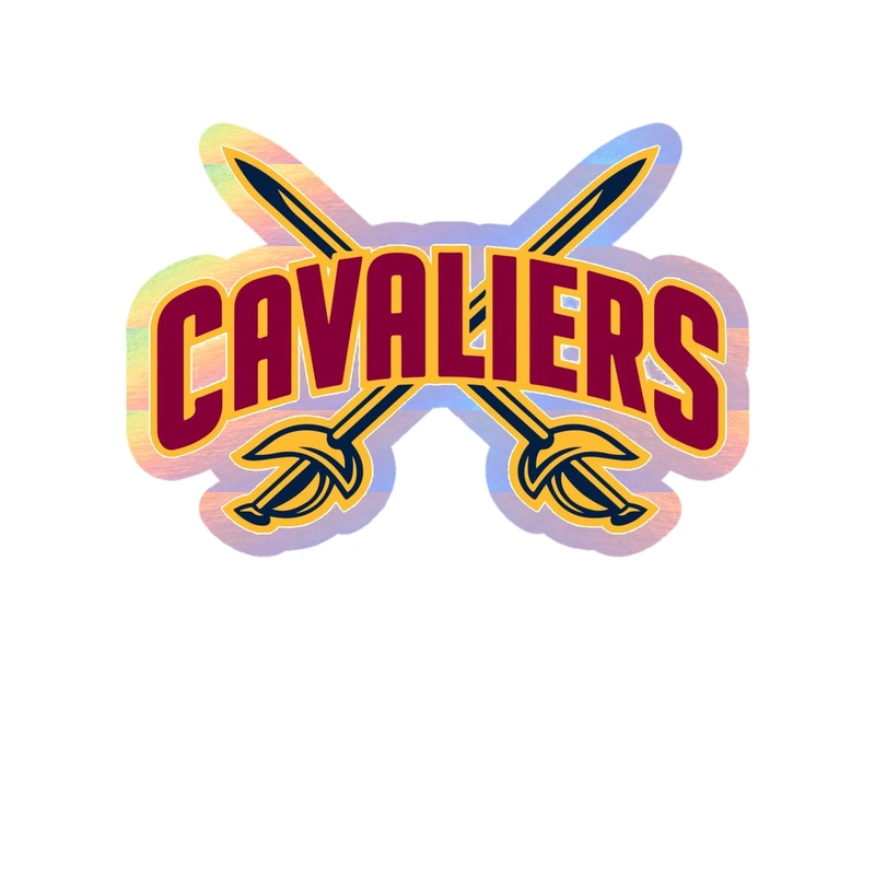 Cleveland Cavaliers - Cavaliers With Swords - Holographic Vinyl Sticker - Custom Size