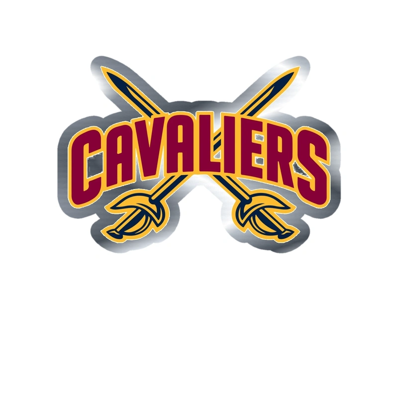 Cleveland Cavaliers - Cavaliers With Swords - Silver Chrome Vinyl Sticker - Custom Size