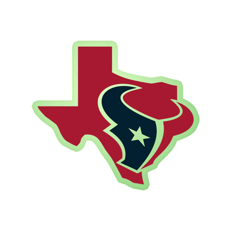 Houston Texans - Red State - Glow in the Dark Vinyl Sticker - Custom Size