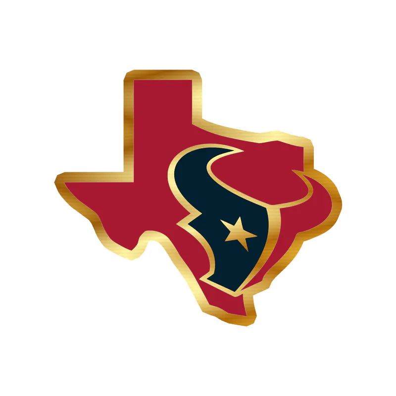 Houston Texans - Red State - Gold Chrome Vinyl Sticker - Custom Size