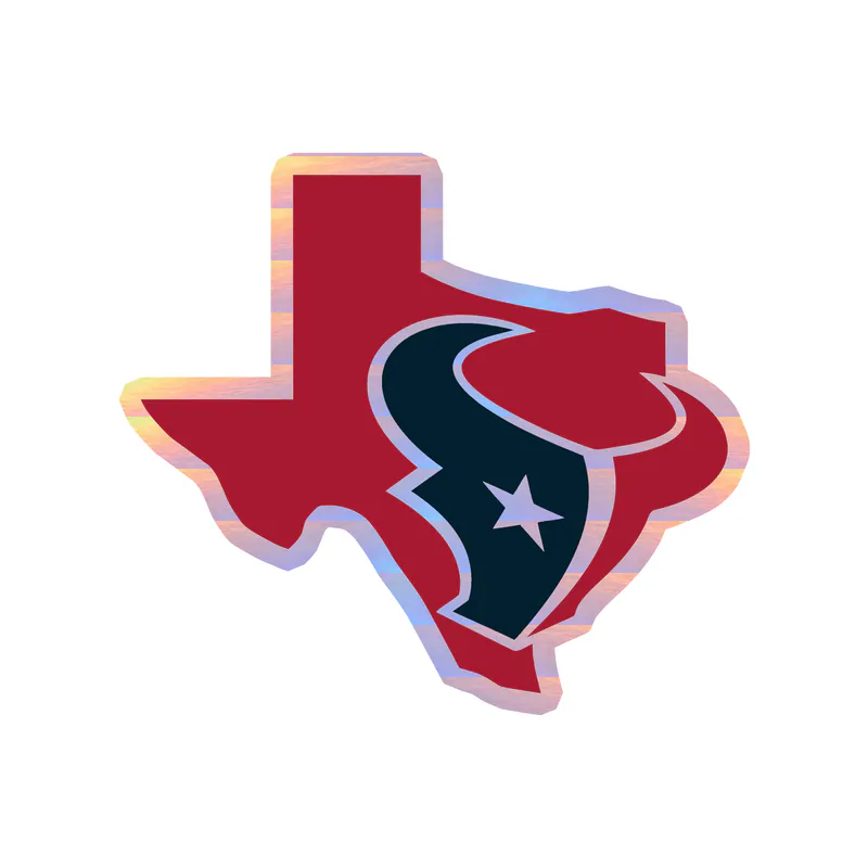 Houston Texans - Red State - Holographic Vinyl Sticker - Custom Size