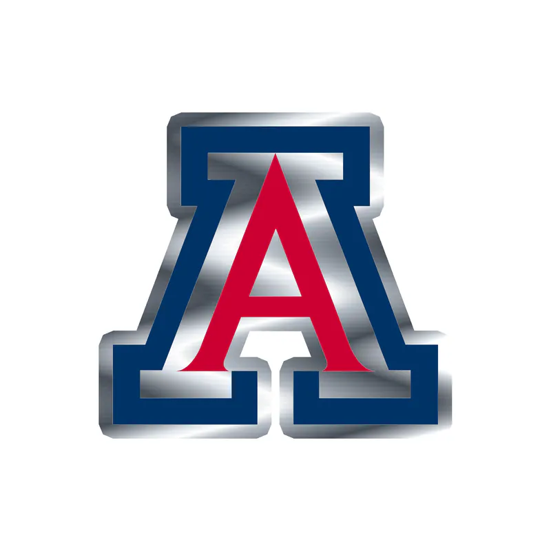 Arizona Wildcats - Image 1 - Silver Chrome Vinyl Decal - Custom Size