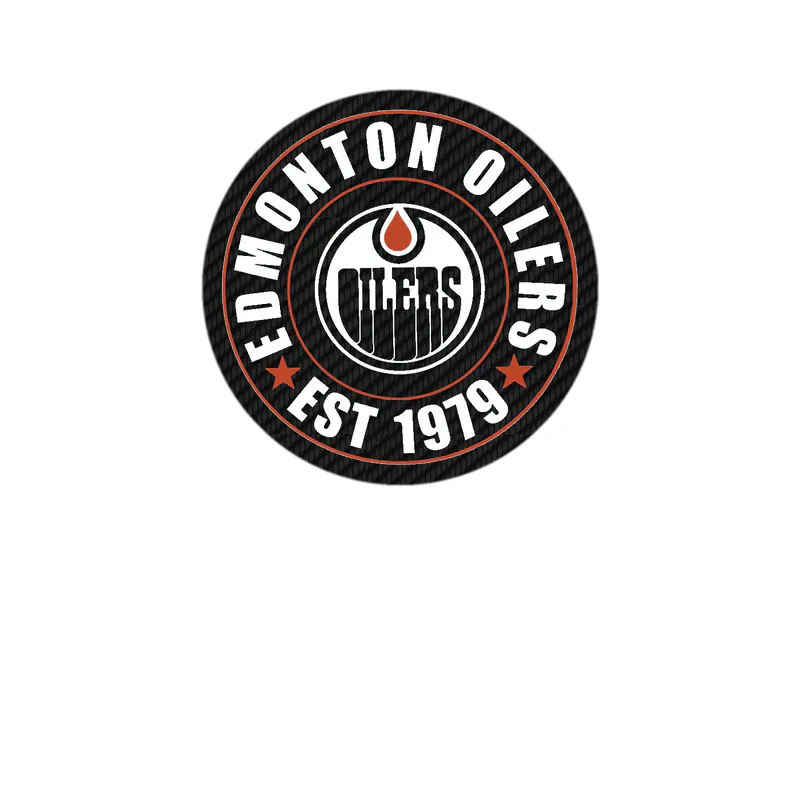 Edmonton Oilers - Circle With Name EST.1979 - Carbon Fiber Vinyl Sticker - Custom Size