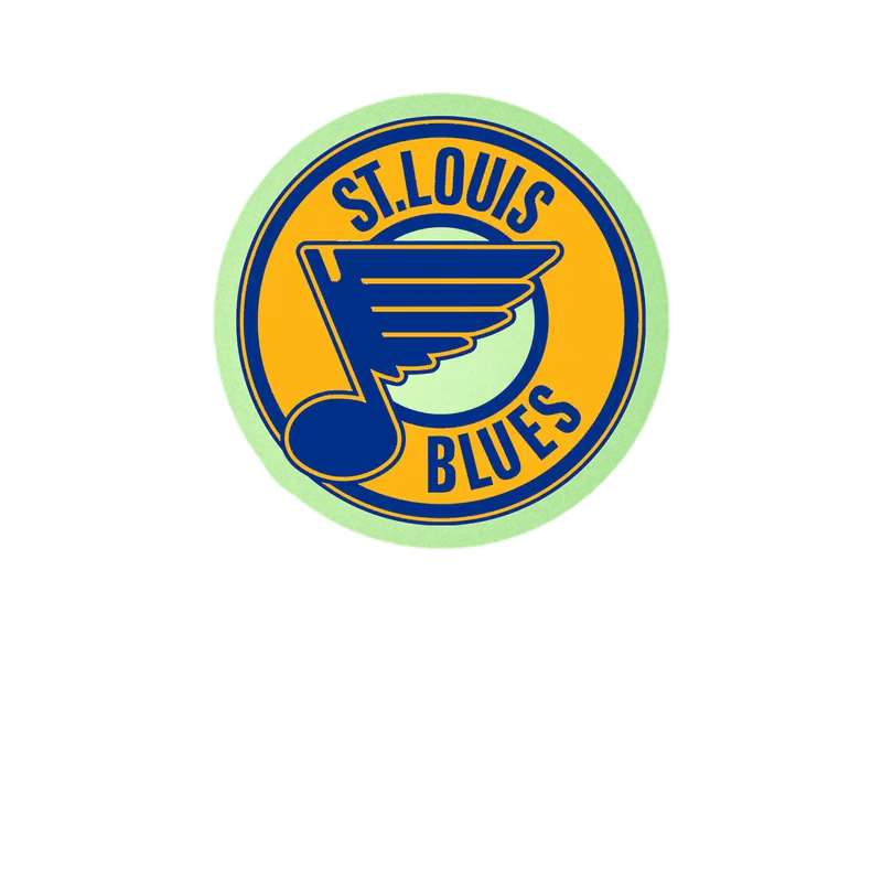 St Louis Blues - Circle With Name - Glow in the Dark Vinyl Sticker - Custom Size