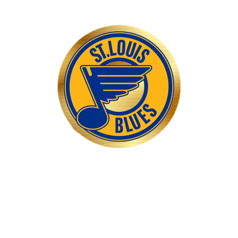 St Louis Blues - Circle With Name - Gold Chrome Vinyl Sticker - Custom Size