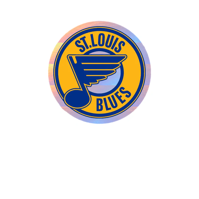 St Louis Blues - Circle With Name - Holographic Vinyl Sticker - Custom Size