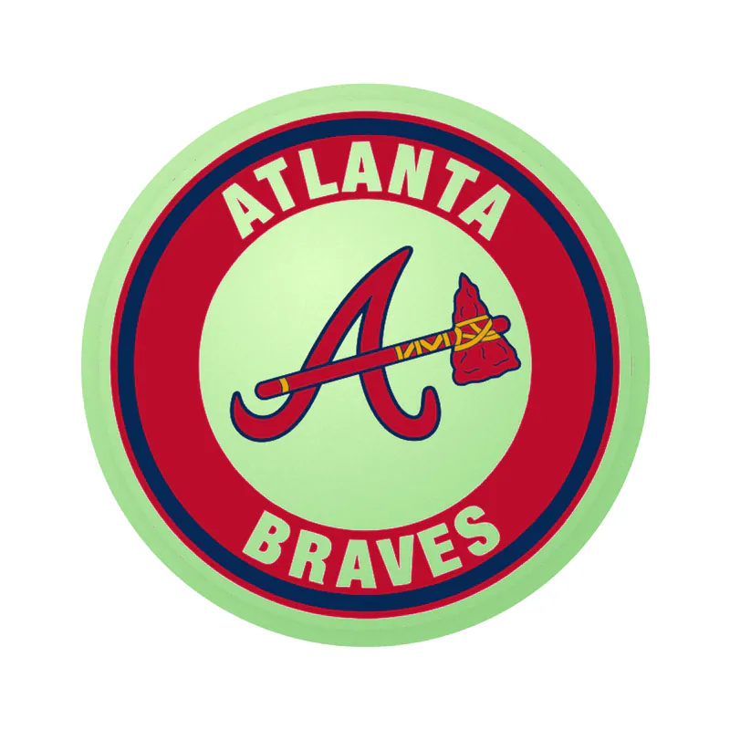 Atlanta Braves - Red and White Circle - Glow in the Dark Vinyl Sticker - Custom Size