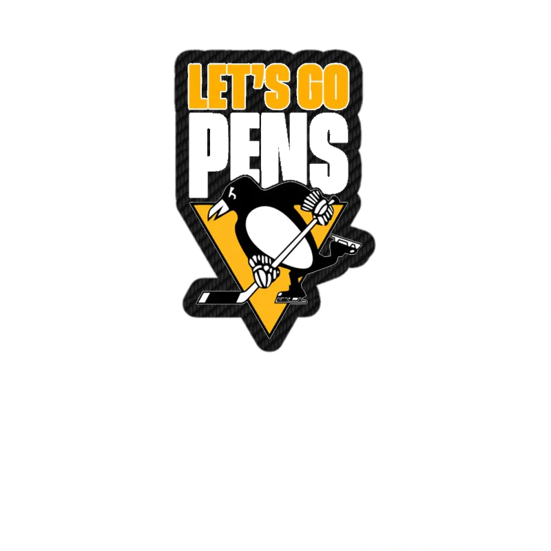 Pittsburgh Penguins - Let's Go Pens - Carbon Fiber Vinyl Sticker - Custom Size