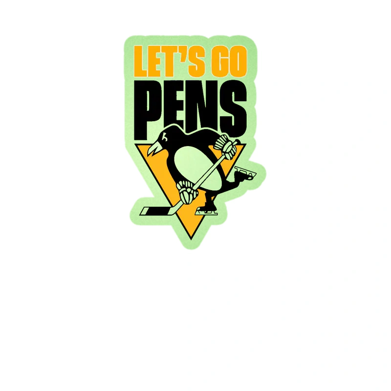 Pittsburgh Penguins - Let's Go Pens - Glow in the Dark Vinyl Sticker - Custom Size