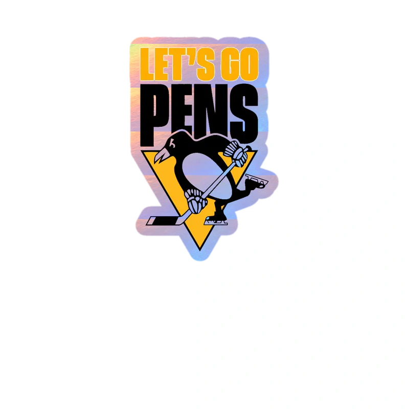 Pittsburgh Penguins - Let's Go Pens - Holographic Vinyl Sticker - Custom Size