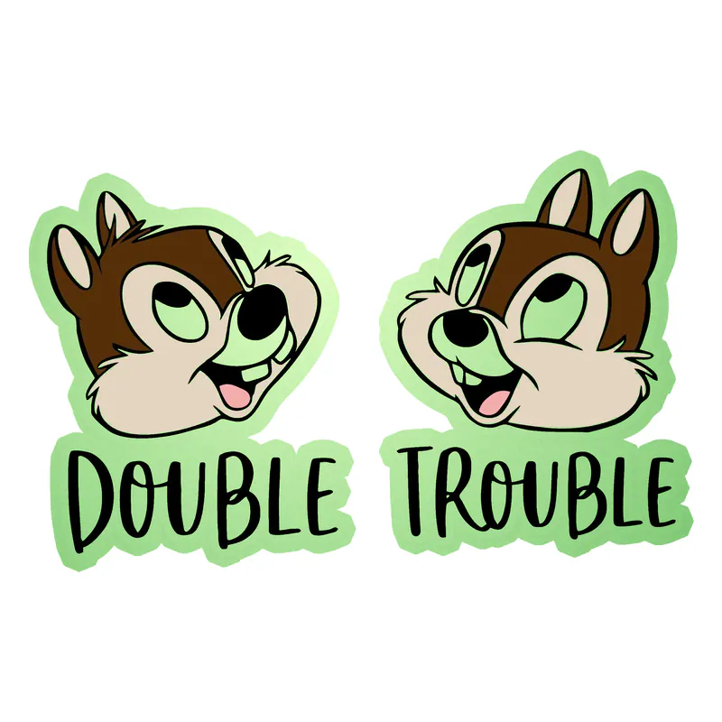 Chip and Dale Glow in the Dark Vinyl Sticker - Custom Size