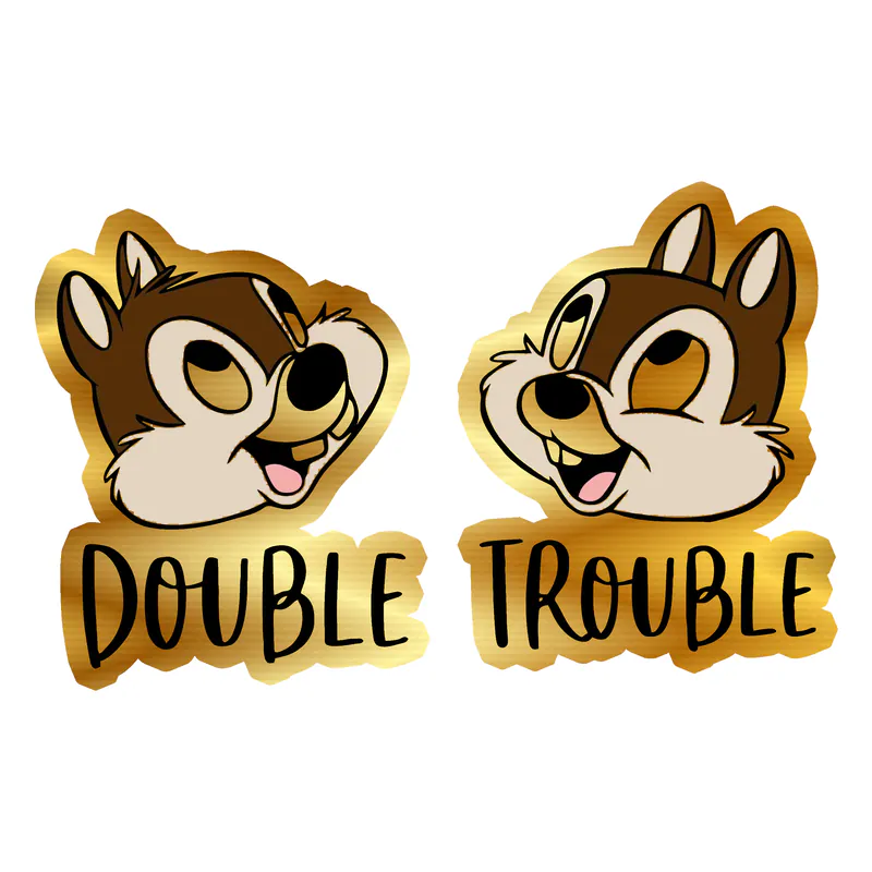 Chip and Dale Gold Chrome Vinyl Sticker - Custom Size