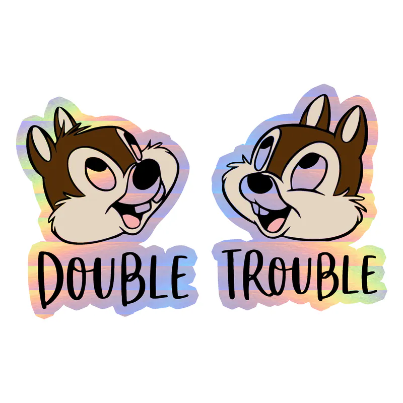 Chip and Dale Holographic Vinyl Sticker - Custom Size