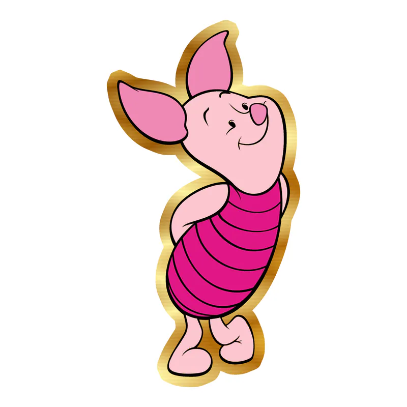 Winnie The Pooh - Piglet - Gold Chrome Vinyl Sticker - Custom Size