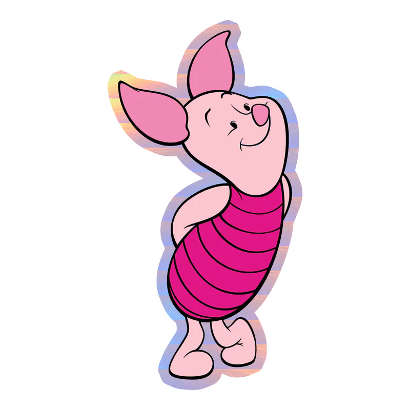 Winnie The Pooh - Piglet - Holographic Vinyl Sticker - Custom Size