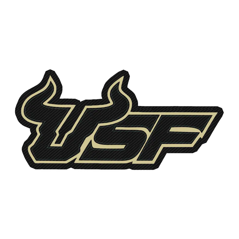USF Bulls - Image 1 - Carbon Fiber Vinyl Decal - Custom Size