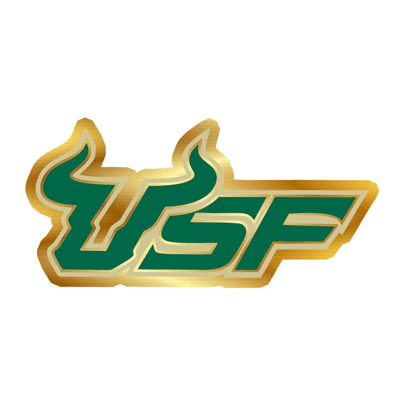 USF Bulls - Image 1 - Gold Chrome Vinyl Decal - Custom Size