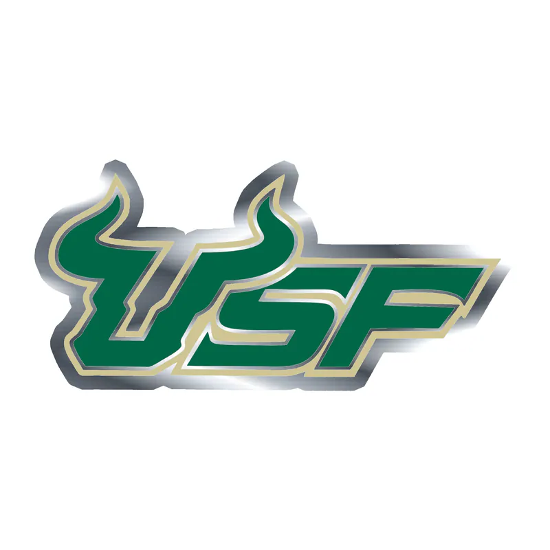 USF Bulls - Image 1 - Silver Chrome Vinyl Decal - Custom Size