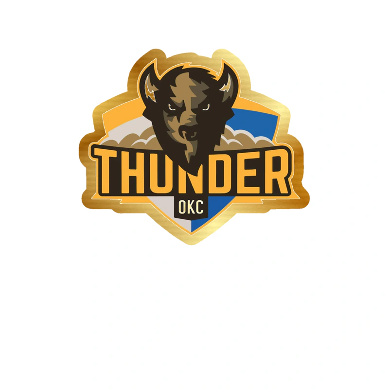 Oklahoma City Thunder - Image 7 - Gold Chrome Vinyl Sticker - Custom Size