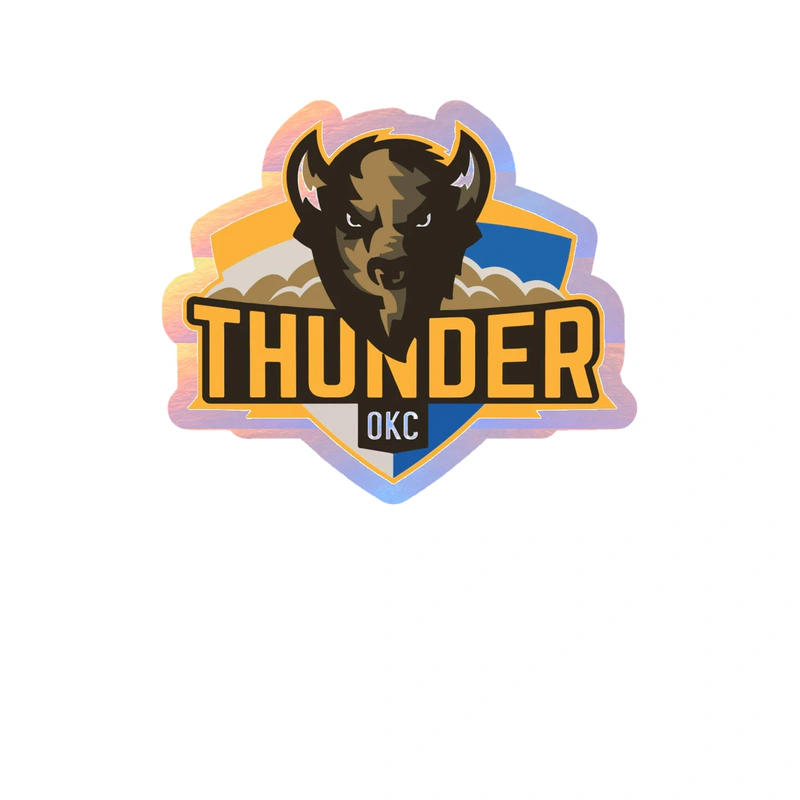 Oklahoma City Thunder - Image 7 - Holographic Vinyl Sticker - Custom Size
