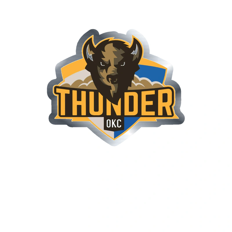 Oklahoma City Thunder - Image 7 - Silver Chrome Vinyl Sticker - Custom Size