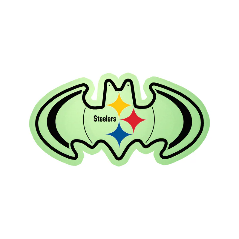 Pittsburgh Steelers - Batman 2 - Glow in the Dark Vinyl Sticker - Custom Size