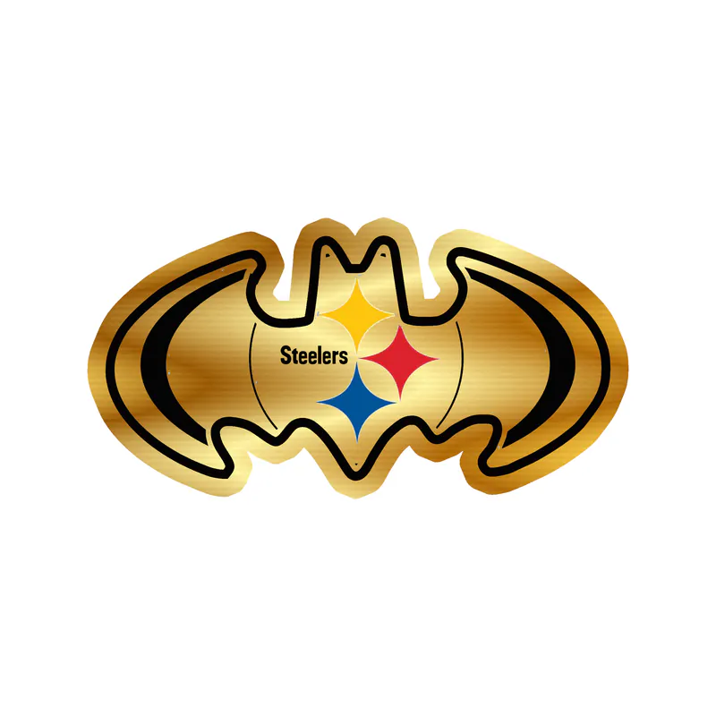Pittsburgh Steelers - Batman 2 - Gold Chrome Vinyl Sticker - Custom Size