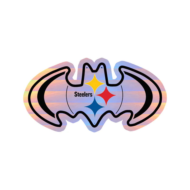 Pittsburgh Steelers - Batman 2 - Holographic Vinyl Sticker - Custom Size