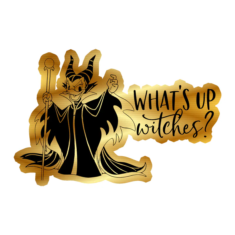 Daisy Duck Gold Chrome Vinyl Sticker - Custom Size