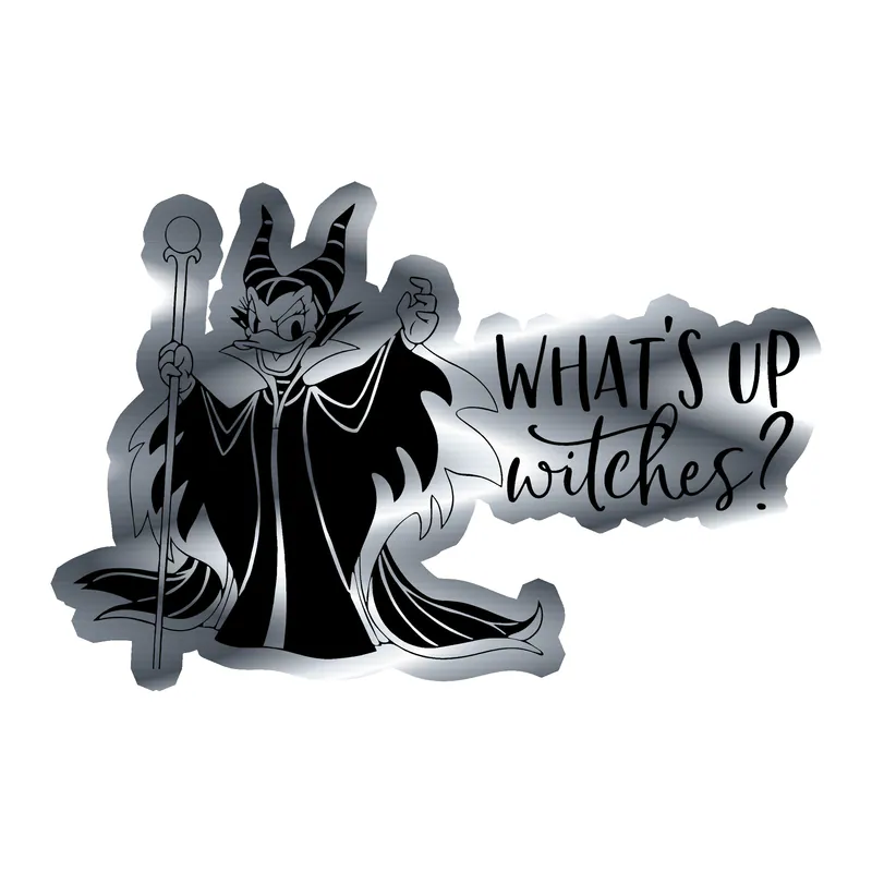 Daisy Duck Silver Chrome Vinyl Sticker - Custom Size
