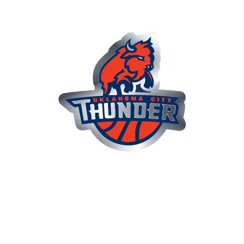 Oklahoma City Thunder - Image 9 - Silver Chrome Vinyl Sticker - Custom Size