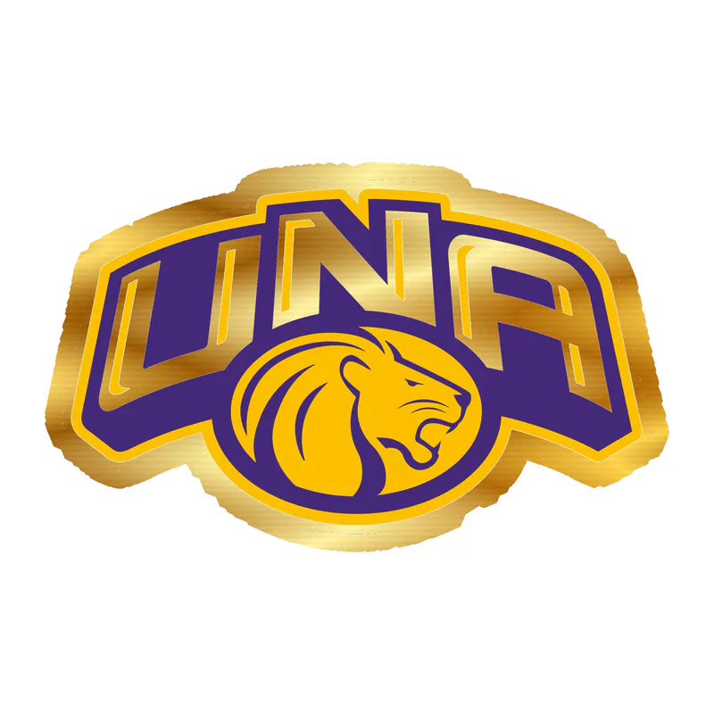 North Alabama Lions - UNA - Gold Chrome Vinyl Decal - Custom Size