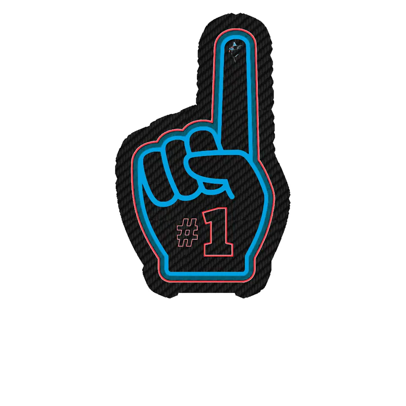 Miami Marlins - Number #1 - Carbon Fiber Vinyl Sticker - Custom Size