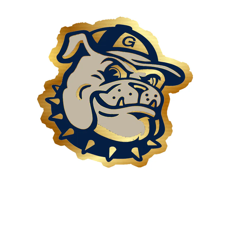 Georgetown University Hoyas - Image 1 - Gold Chrome Vinyl Decal - Custom Size