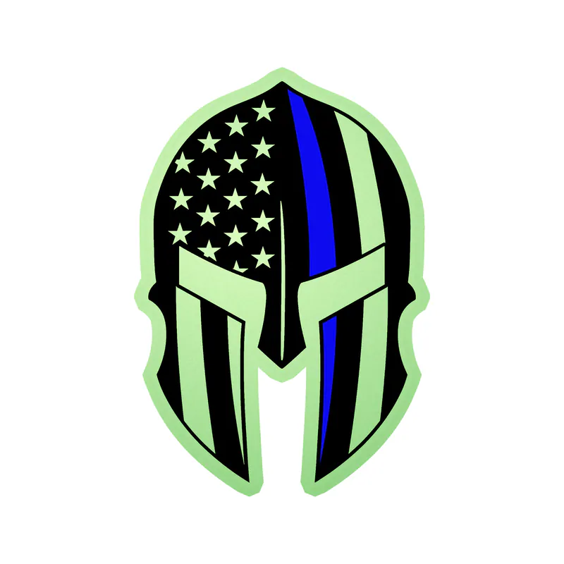Blue Line American Flag - Glow in the Dark Vinyl Decal - custom size