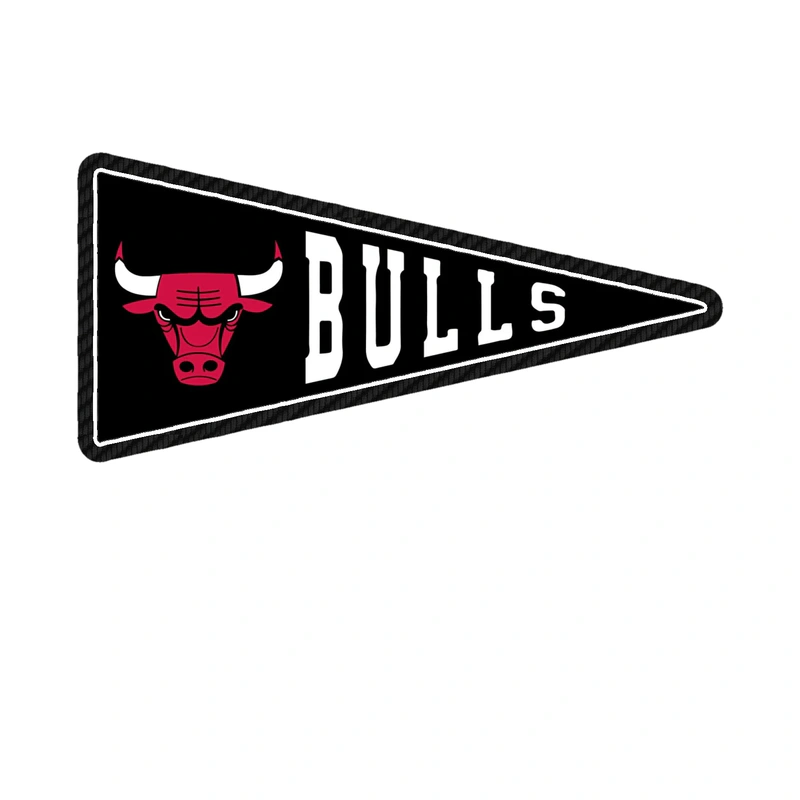 Chicago Bulls - Pennant - Carbon Fiber Vinyl Sticker - Custom Size