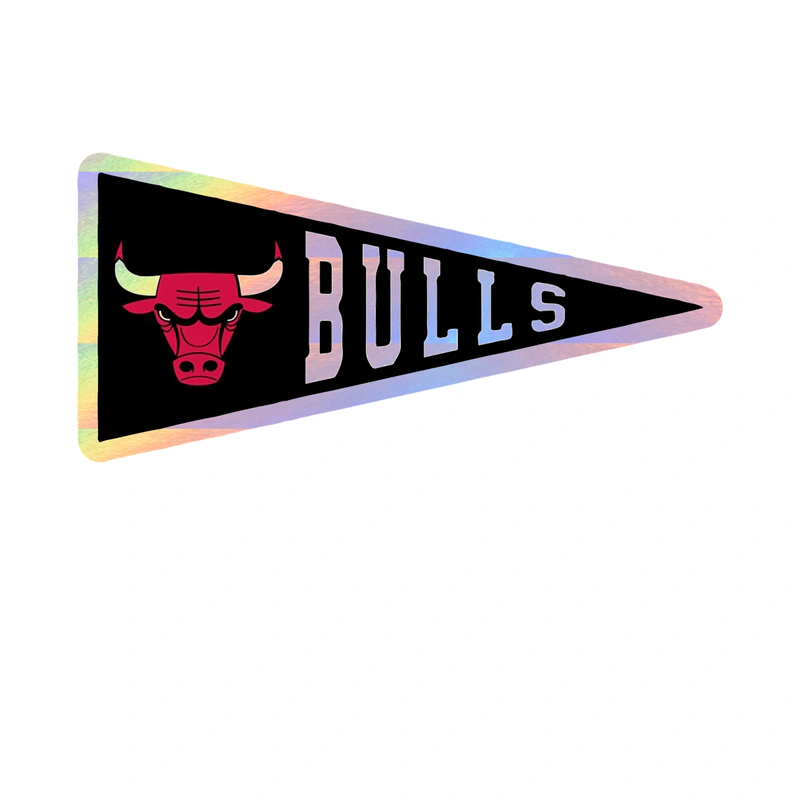 Chicago Bulls - Pennant - Holographic Vinyl Sticker - Custom Size