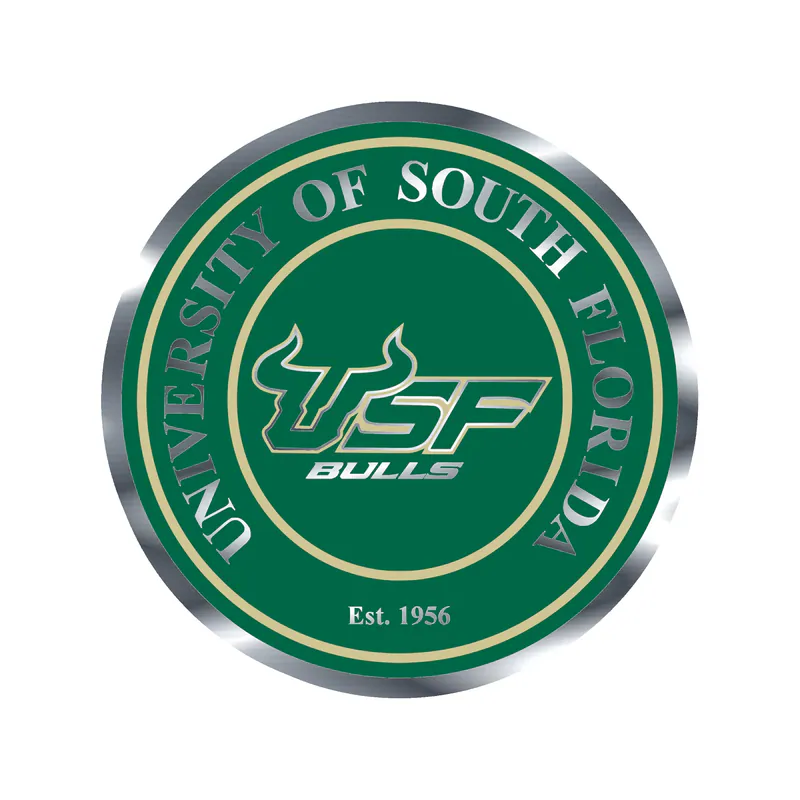 USF Bulls - Image 4 - Silver Chrome Vinyl Decal - Custom Size