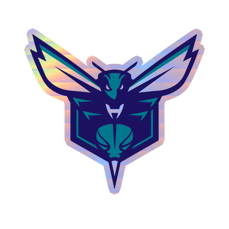 Charlotte hornets - Image 2 - Holographic Vinyl Sticker - Custom Size